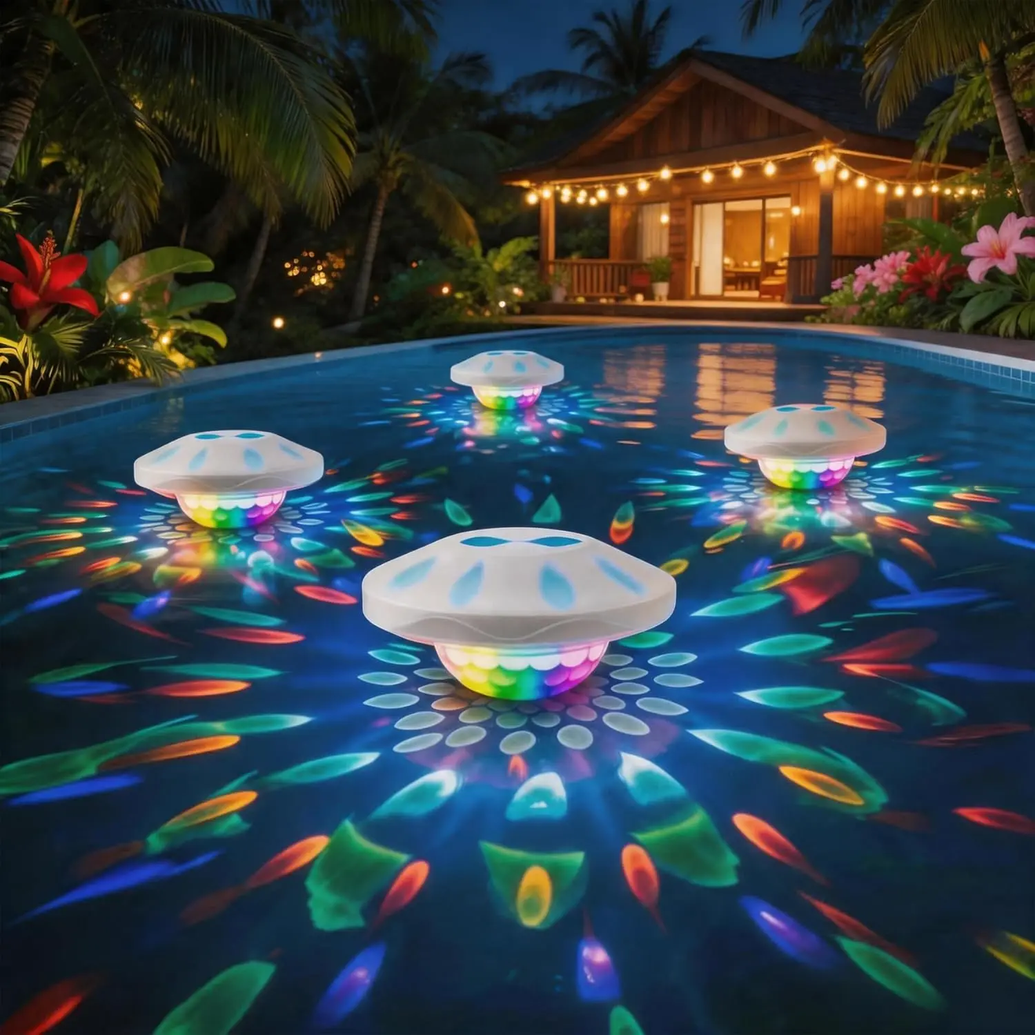 

4-Pack 4000mAh Color-Changing LED Pool Floats, Waterproof Floating Lights for Night Party, Swimming Pool, Pond, Backyard Decoration