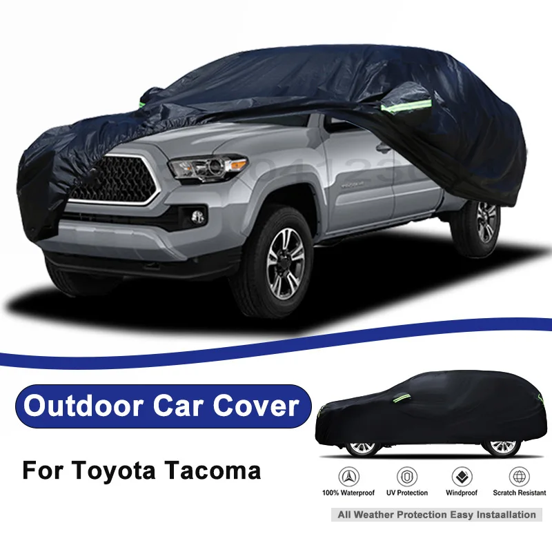 Outdoor Full Car Cover For Toyota Tacoma with Reflective Strips Waterproof Snowproof Dustproof UV Protection Auto Accessories