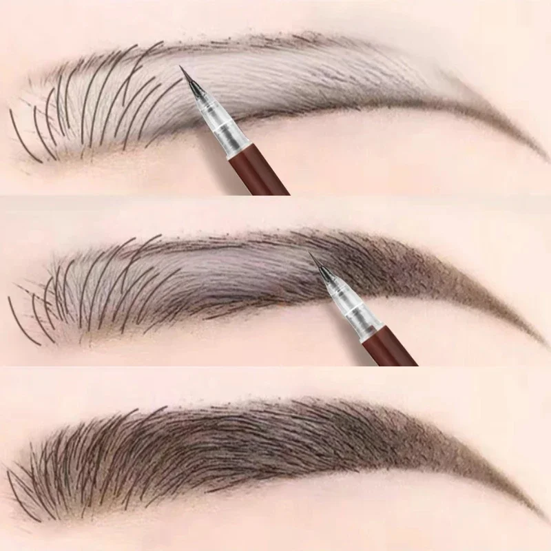 Lápis de sobrancelhas ultra finas, impermeável, líquido à prova de suor, duradouro, maquiagem profissional, cosméticos para olhos, 0,01mm