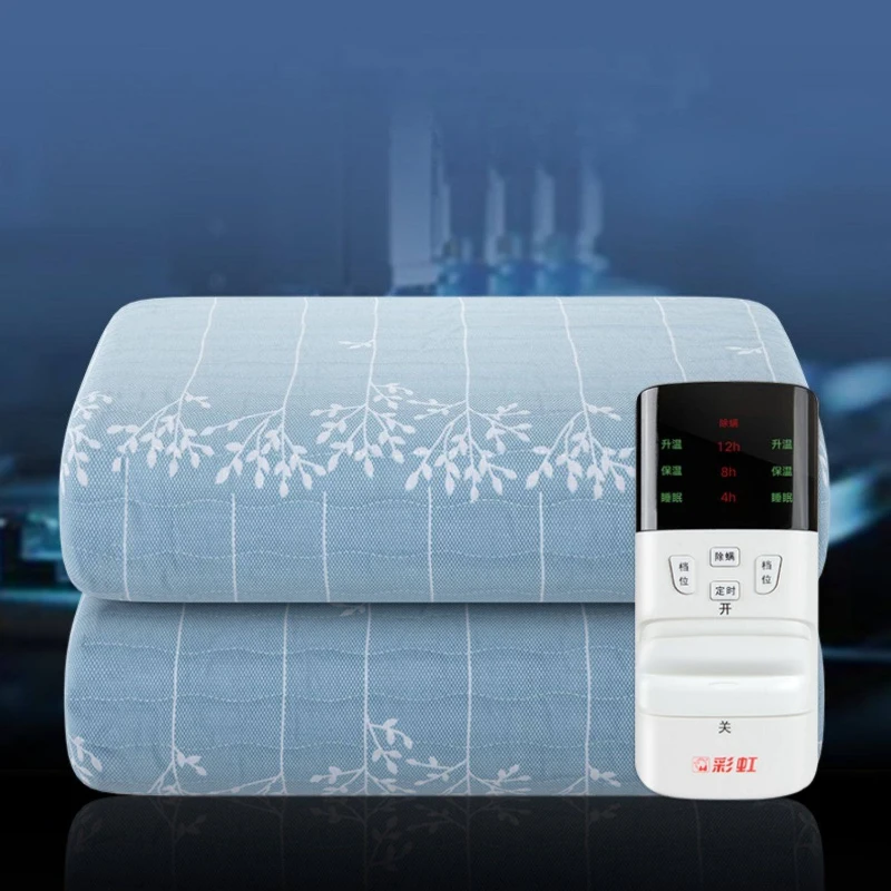 

Электрическое одеяло из чистого хлопка, двойной электрогрелочный коврик с раздельным управлением, водонепроницаемая накладка с функцией отключения питания, дышащий, противоклещевой, быстронагревающийся обогреватель