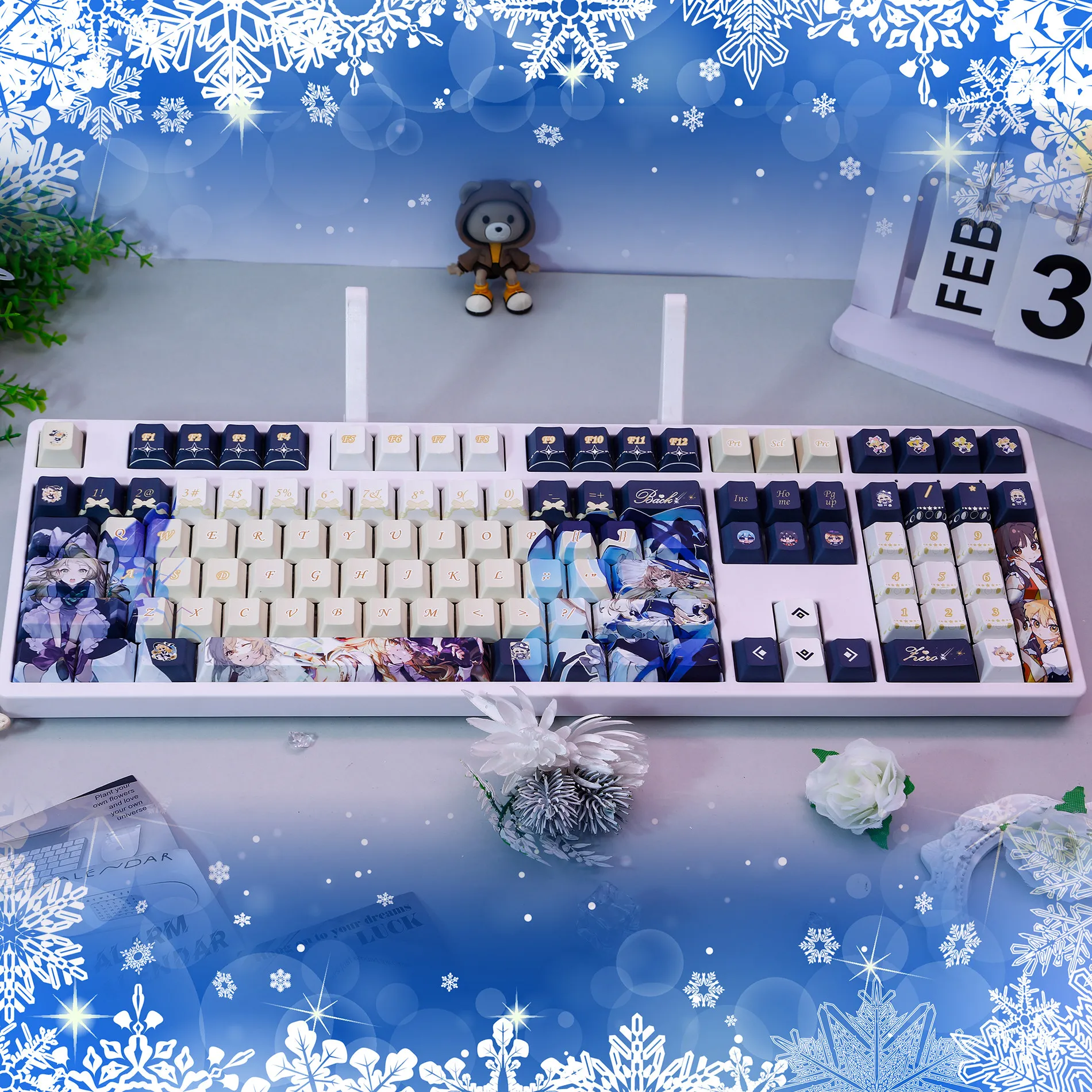 120 Keys Touhou Project Keycaps Kirisame Marisa Keycap とうほうプロジェクトPBT DYE-Sub Cherry Profile Key Cap for Made68 Mad68 Wooting 60