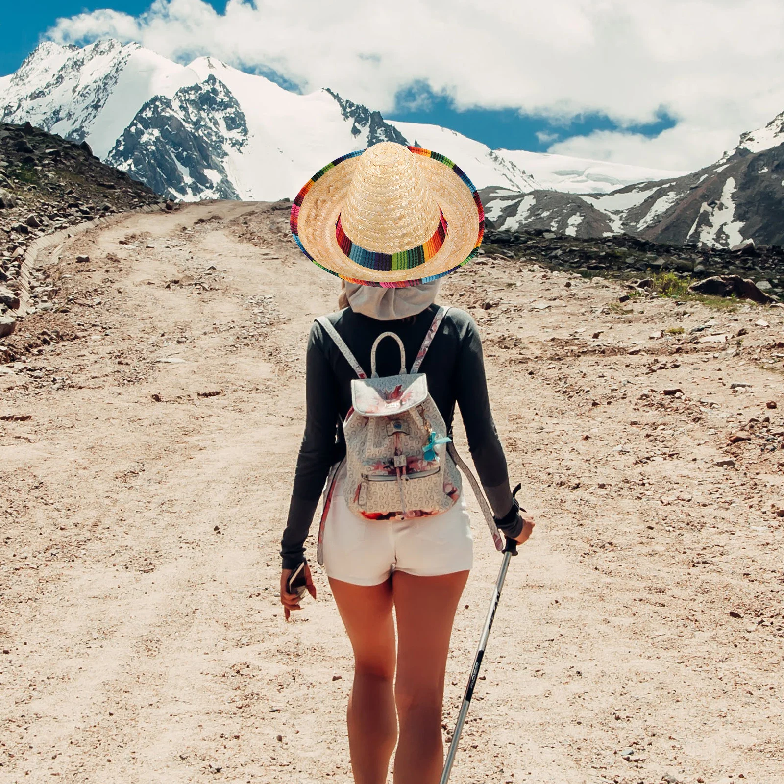 

43 Cm Mexican Straw Hat Beige Fiesta Dress Up Carnival Performance Prop Party Favor Outdoor Event Accessory Vibrant