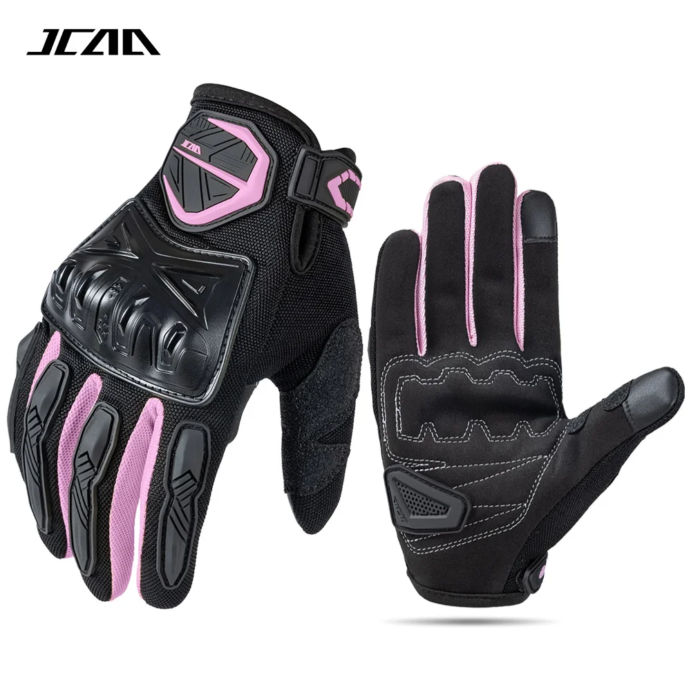 

Летние дышащие мотоциклетные перчатки для женщин, розовые, с защитой от падений, сенсорные, для мотокросса и мотоциклистов