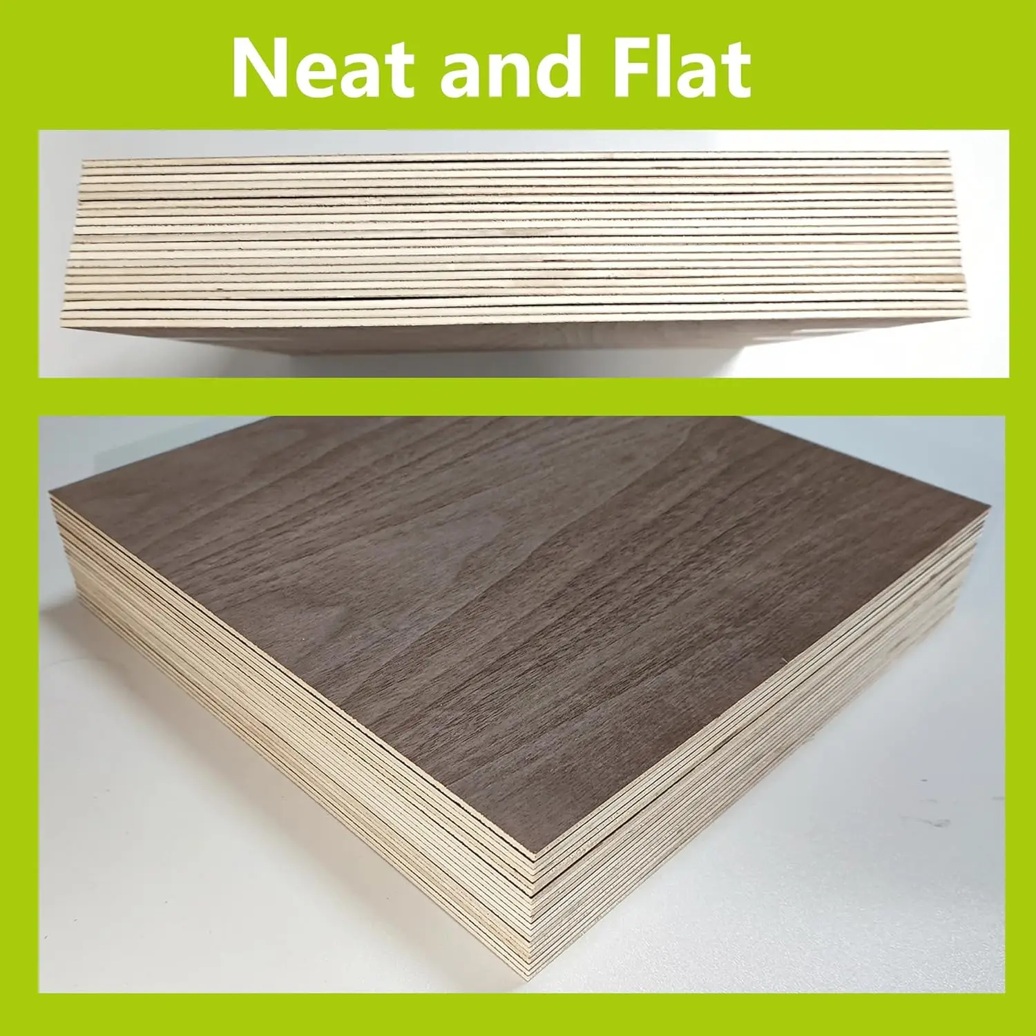 12 folhas de madeira compensada de nogueira preta, 1/8" de espessura, 12x12 polegadas para corte a laser e artesanato