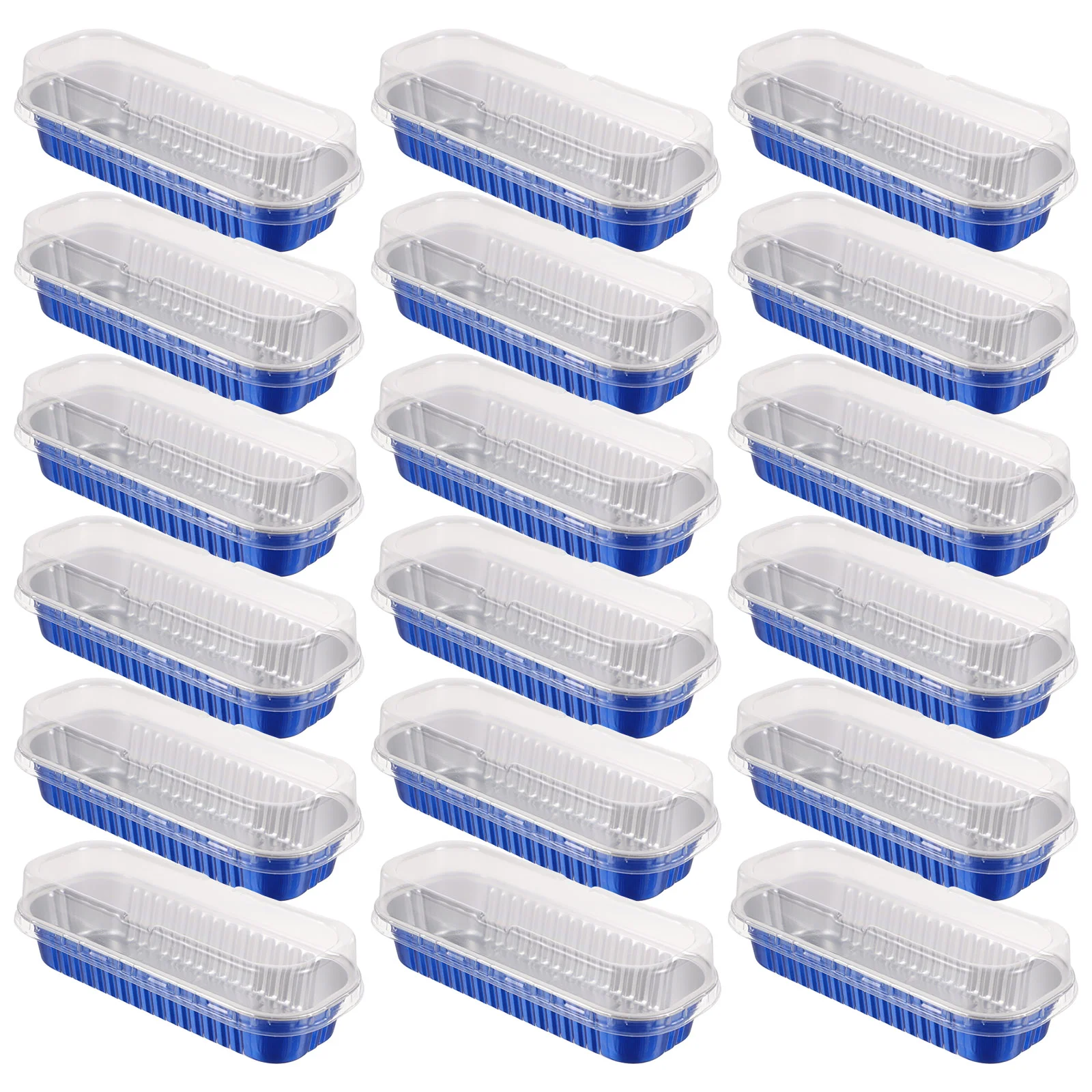 20 Pcs Disposable Box with Lid Aluminum Foil Pie Container Pp Cover Mini Containers Cake Pans