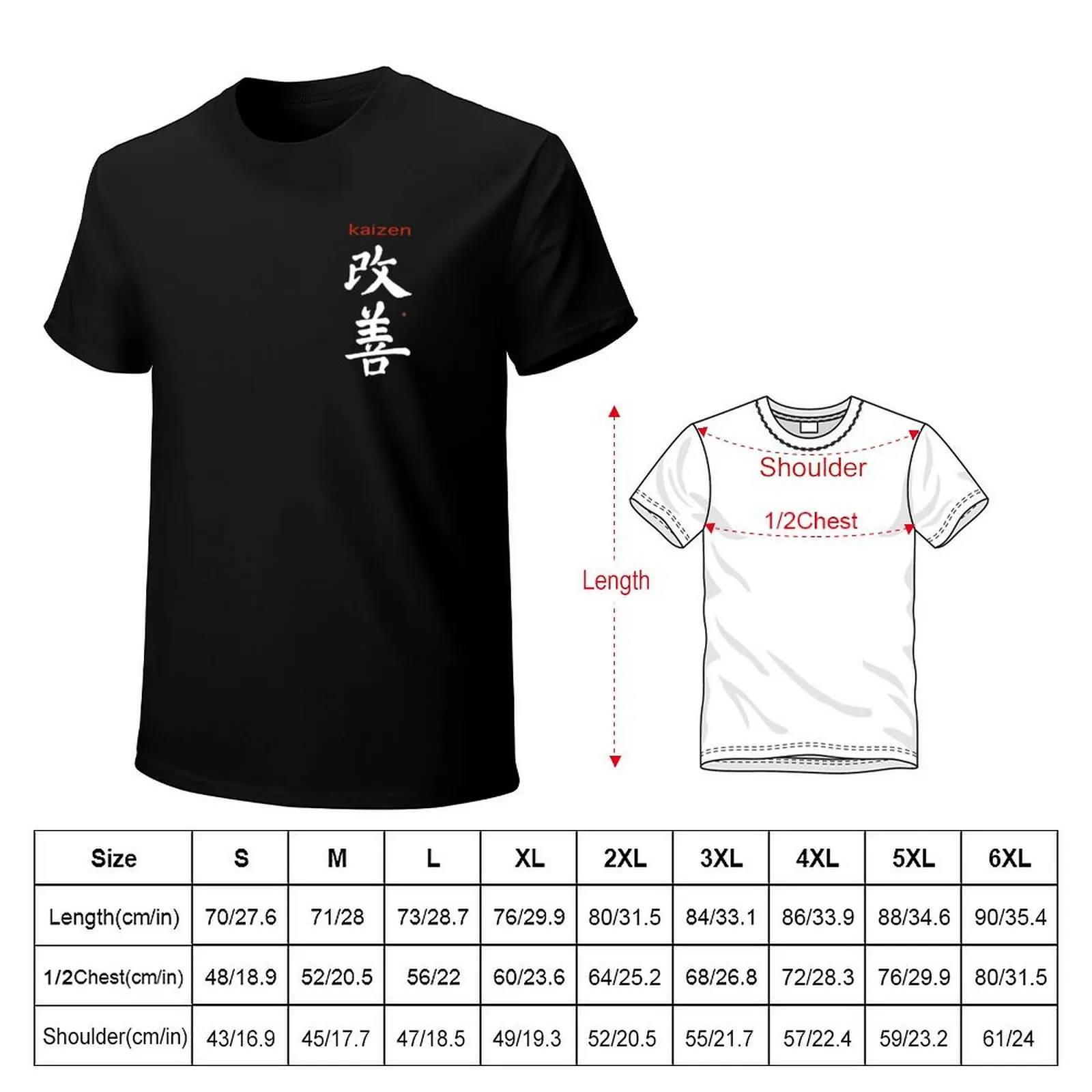 Kaizen Continuous Improvement Japan Pocket Kanji Calligraphy T-Shirt mens graphic t shirts T-Shirt