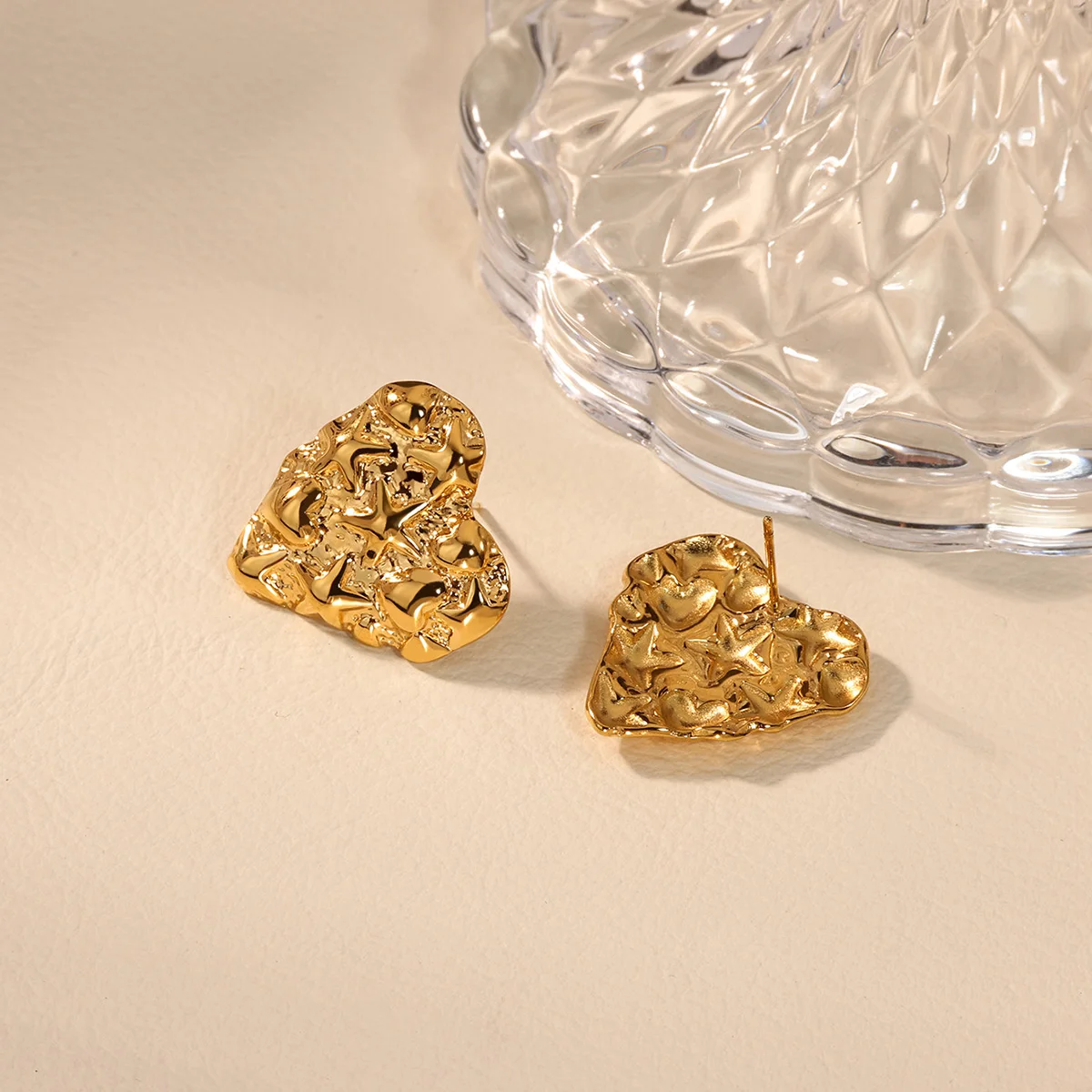 Free Shipping Vintage Heart Star Stud Earrings For Women Stainless Steel Piercing Earring 2025 New Fashion Wedding Jewelry