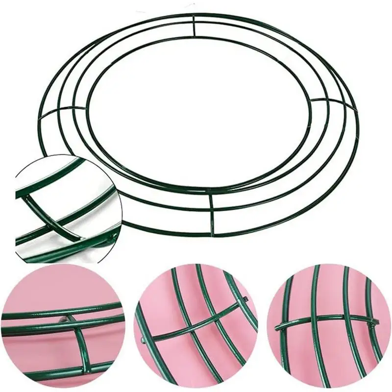 Metal Wreath Frame Wire Wreath Rings For Christmas Round New Year Wreath Crafting Frame Front Door Fake Flower Fixed Frame - Image 5