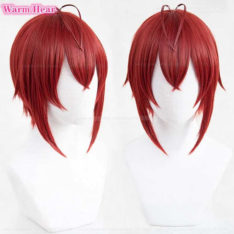 In Stock Riddle Rosehearts Cosplay Wig Anime 28cm Red Wig Riddle And Crown headwear Heat Resistant Synthetic Wigs + Free Wig Cap