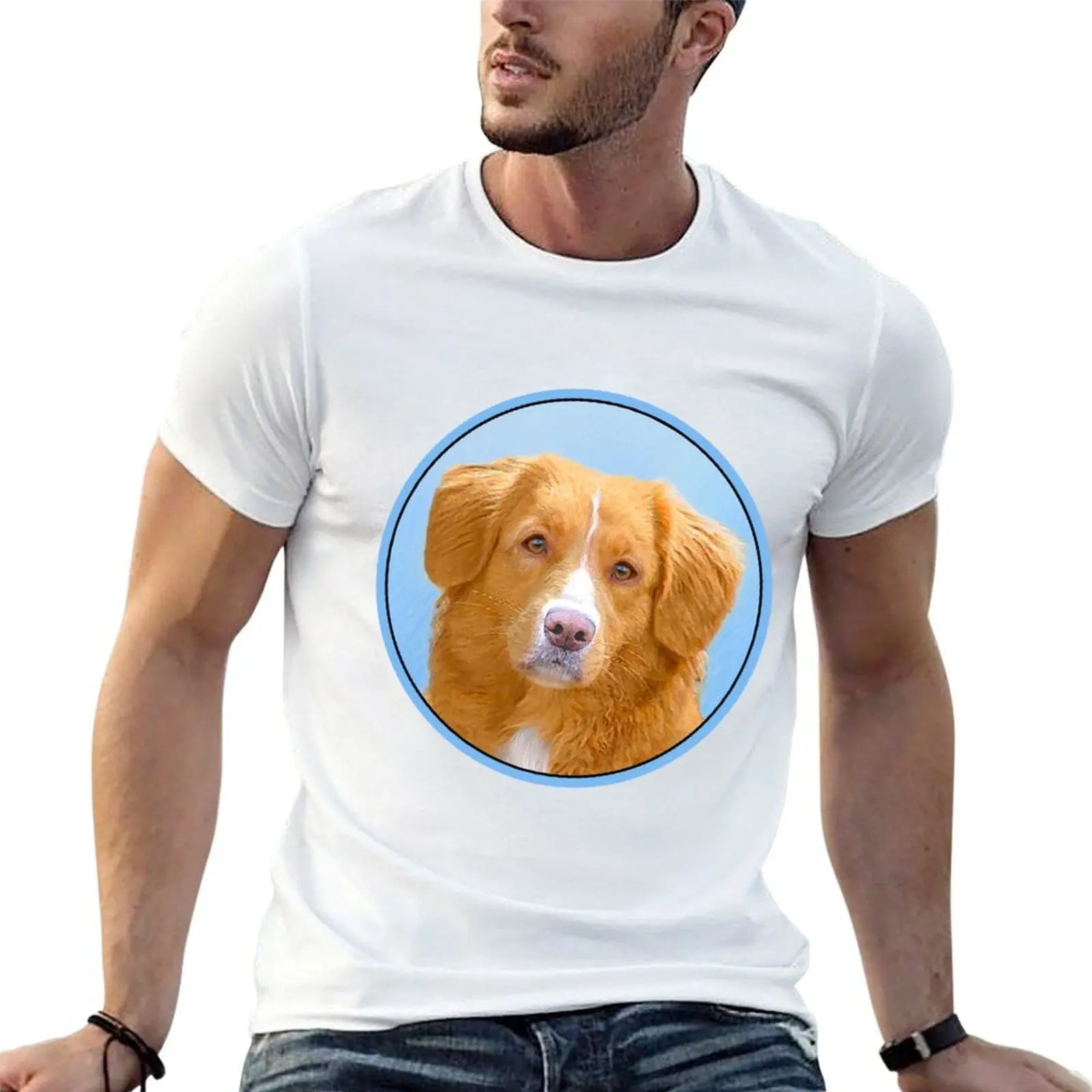 

Nova Scotia Duck Tolling Retriever Dog Painting T-Shirt t shirt man casual man t shirts for men casual T-Shirt