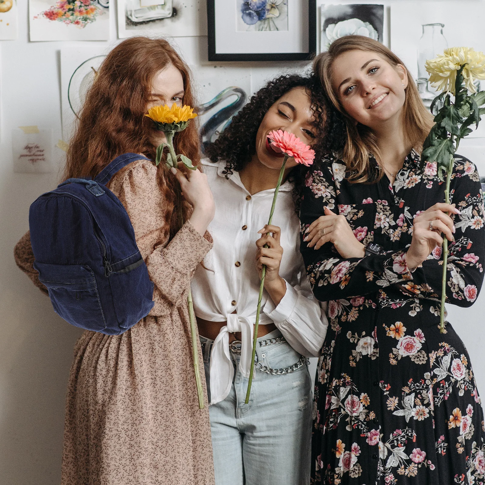 Dark Blue Retro Denim Backpack Multifunctional Casual Travel Daypack Large Capacity School Satchel Rucksack for Students