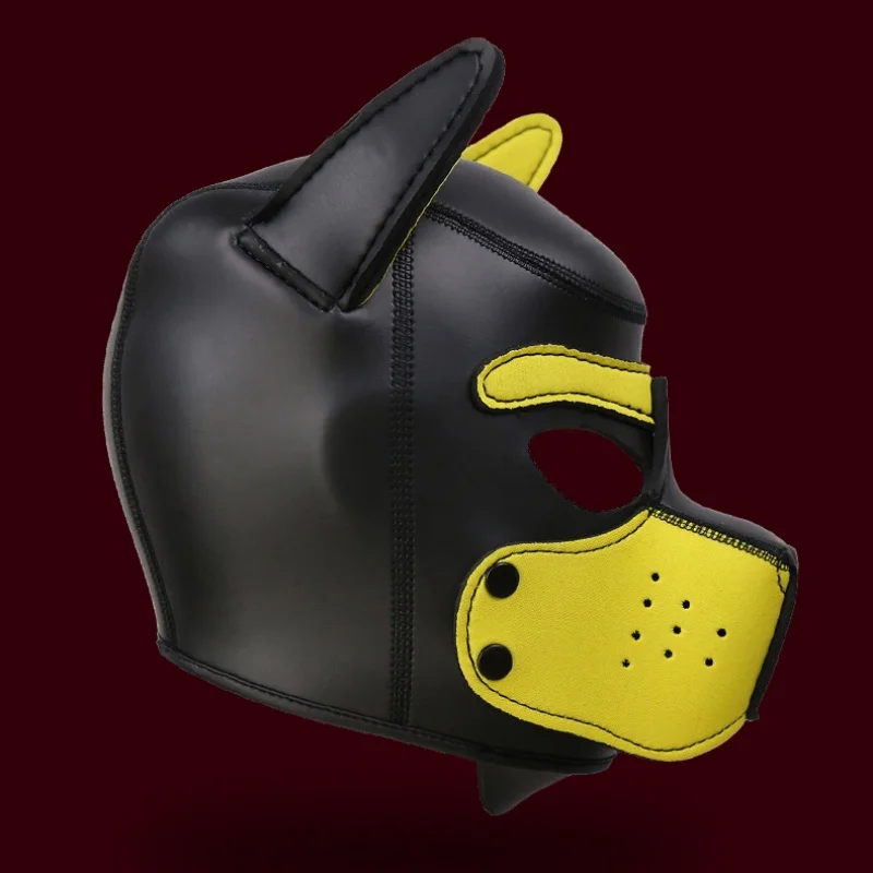 Código XL Brand New Aumentar Tamanho Grande Acolchoado Borracha Cabeça Cheia Máscara com Colar para Trajes de Cosplay de Filhote de Cachorro