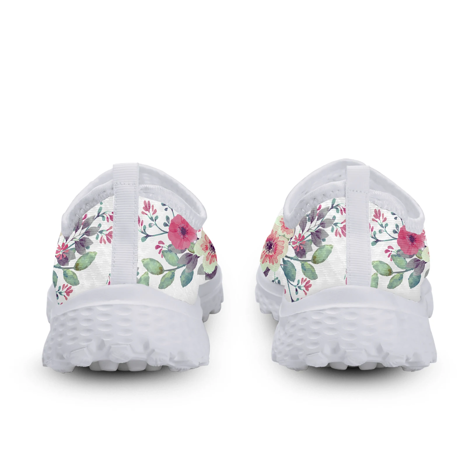 Cartoon Milk Cow Hibiscus Print Lightweight Flat Walking Shoes Ladies Animal Print Summer Breathable Mesh Shoes