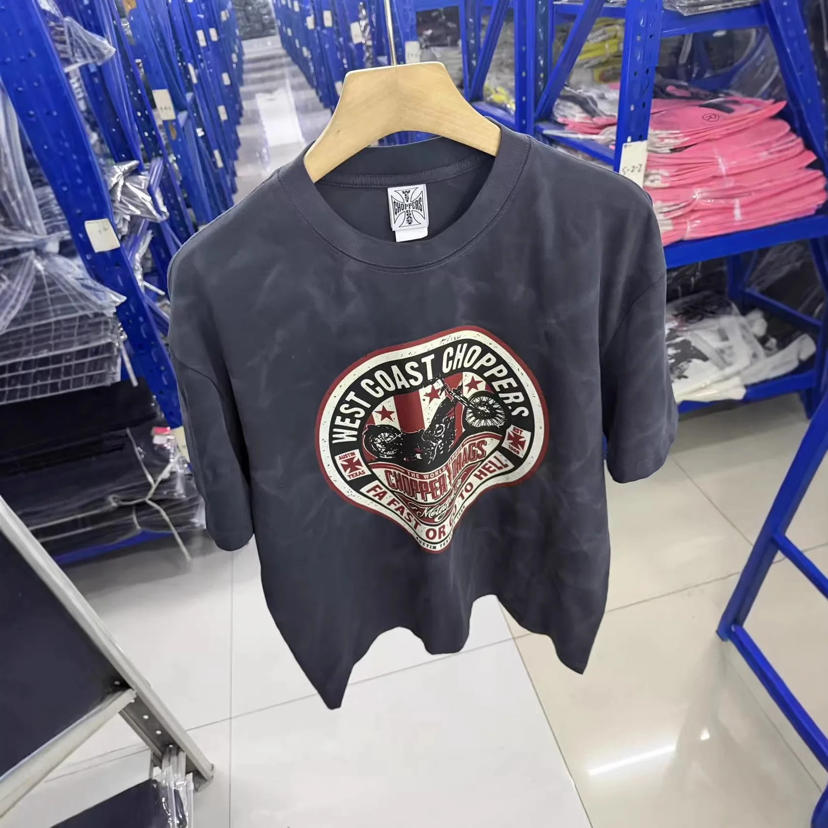 West Coast Choppers 26SS- Vintage Washed Antique T-Shirt Inspired by 1972 West Coast Retro Modified
