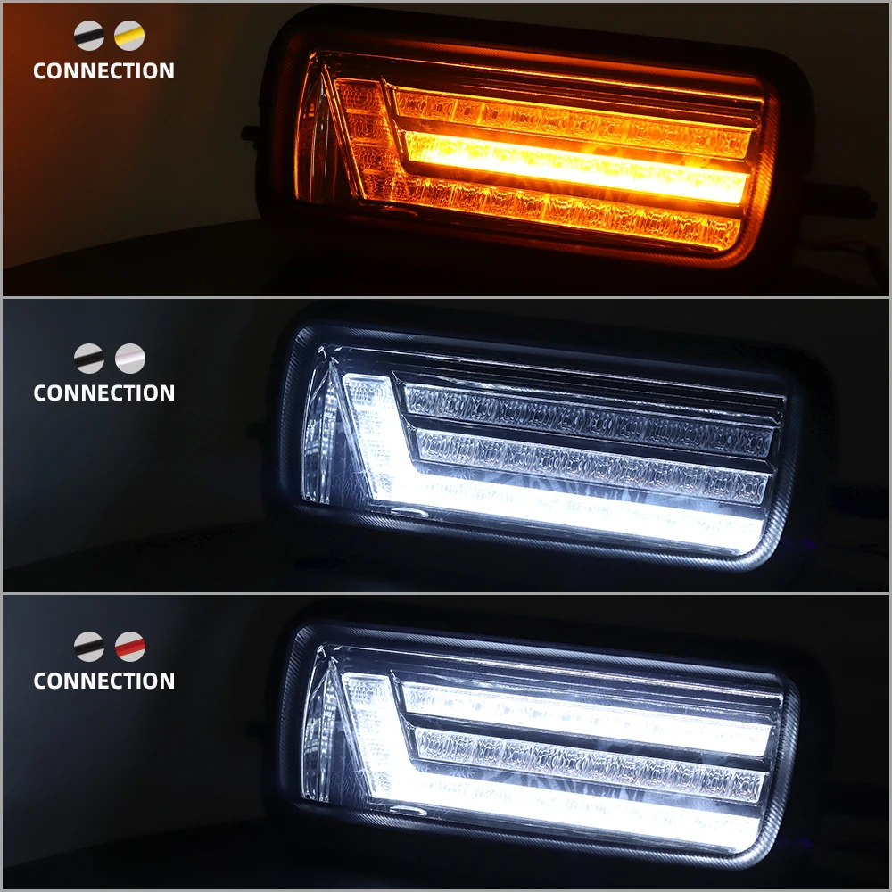 For Lada Niva 4X4 1995 LED DRL Lights With Running Turn Signal PMMA / ABS Plastic Function Accessories Car Styling Tuning