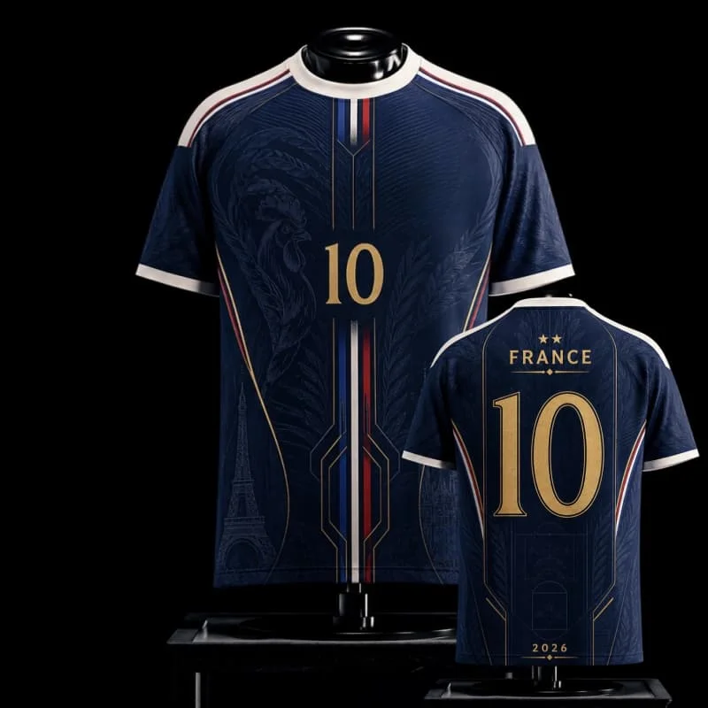 New French Kylian Mbappé Commemorative Jersey, Unisex, Adult and Children's Gift, Sports and Casual T-shirt Family Matching