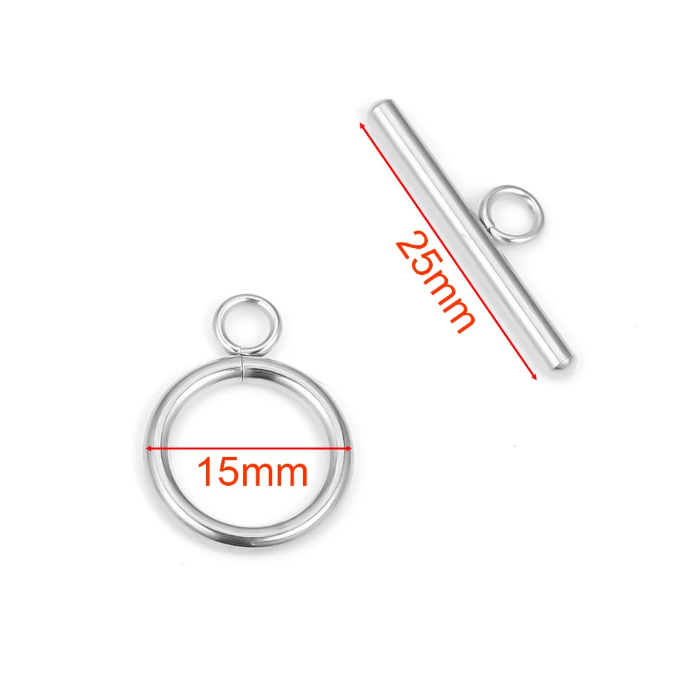 5 sets roestvrijstalen OT-sluiting Toggle-sluitingen voor doe-het-zelf sieraden maken kettingen connectoren armbanden haken ambachten accessoires