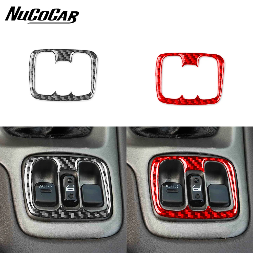 For Toyota Celica 2000-05 Carbon Fiber Window Glass Lift Switch Button Control Panel Car Interior Accessories Decorative Sticker