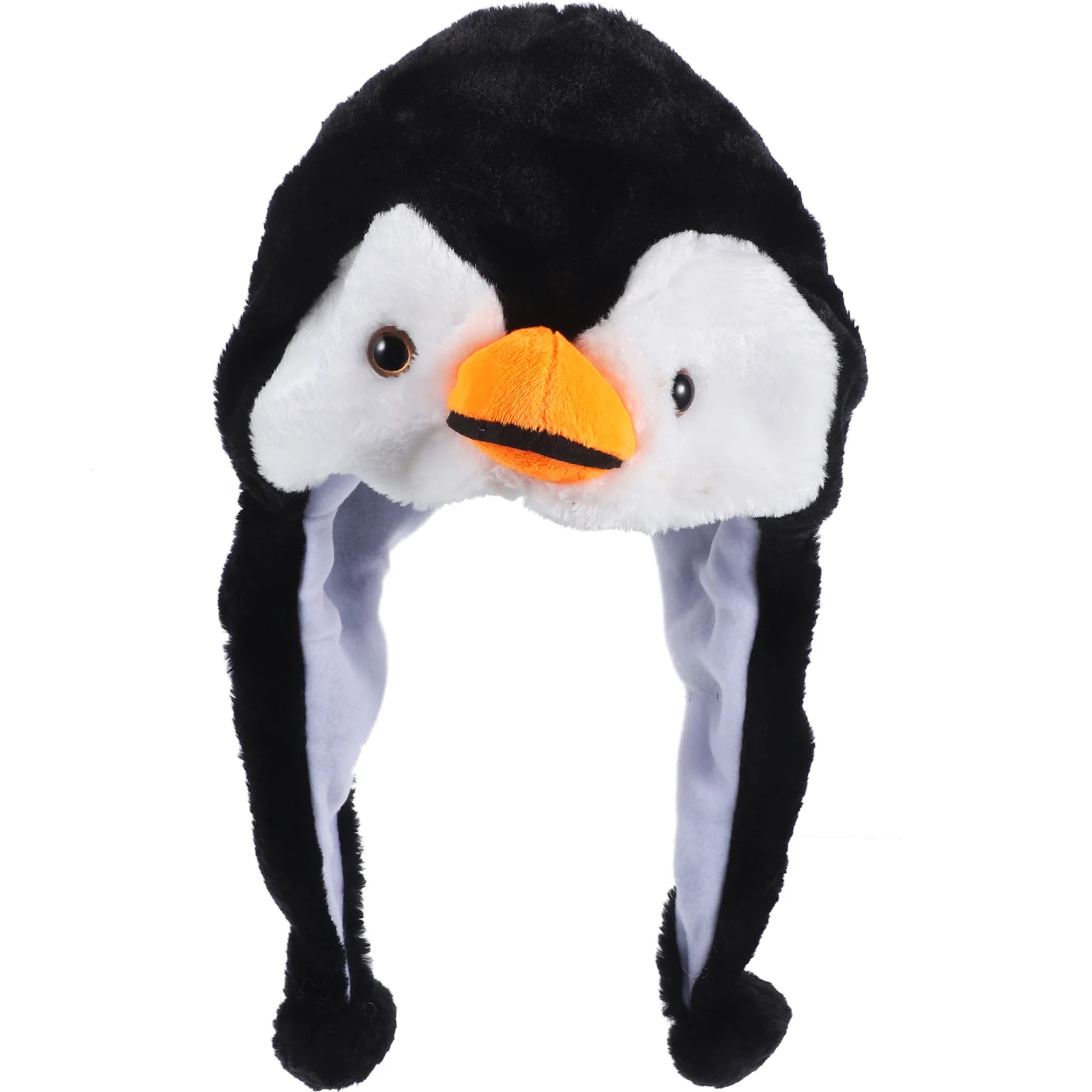 Animal Hat Warm Winter Headwear For Adults Kids Cute Penguin Hood With Pom Poms Carnival Cosplay Party Performance