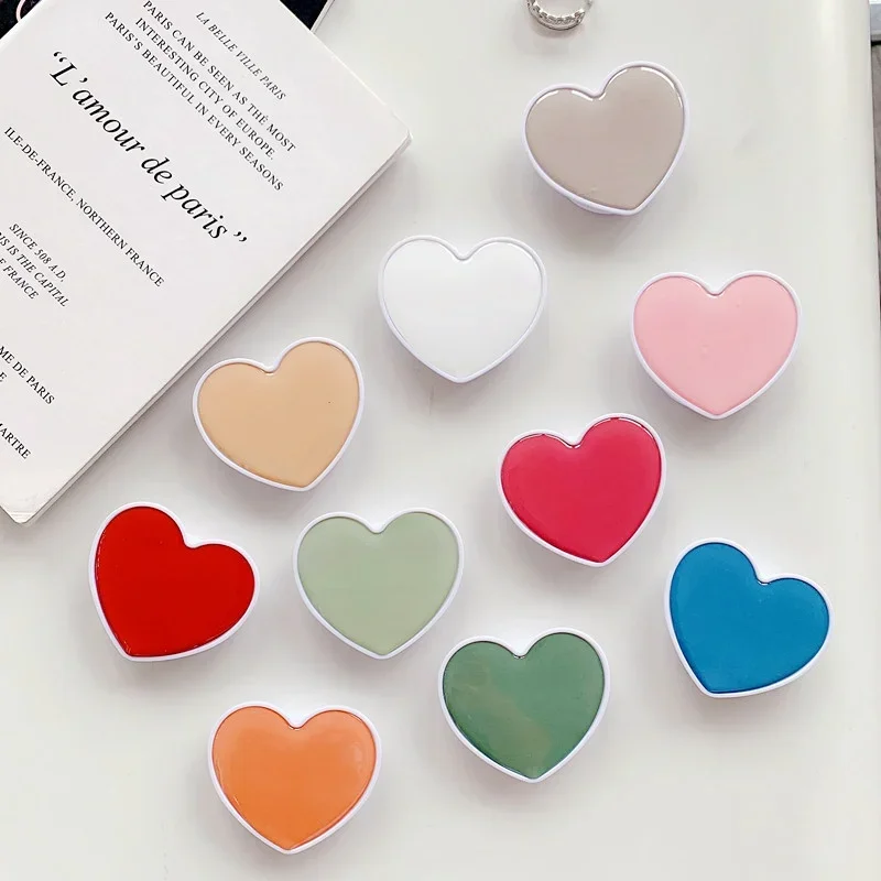 2025 Heart Shaped Phone Socket Holder Finger Grip Bracket Support Telephone for IPhone 15 14 13 Samsung Pocket Socket Stand