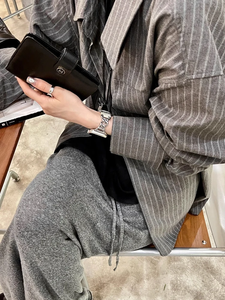 Cinturino in acciaio inossidabile di lusso per iWatch Ultra 9 8 7 SE 6 5 cinturino in Denim lavabile per Apple Watch 38MM 40MM 42MM 45MM 49MM