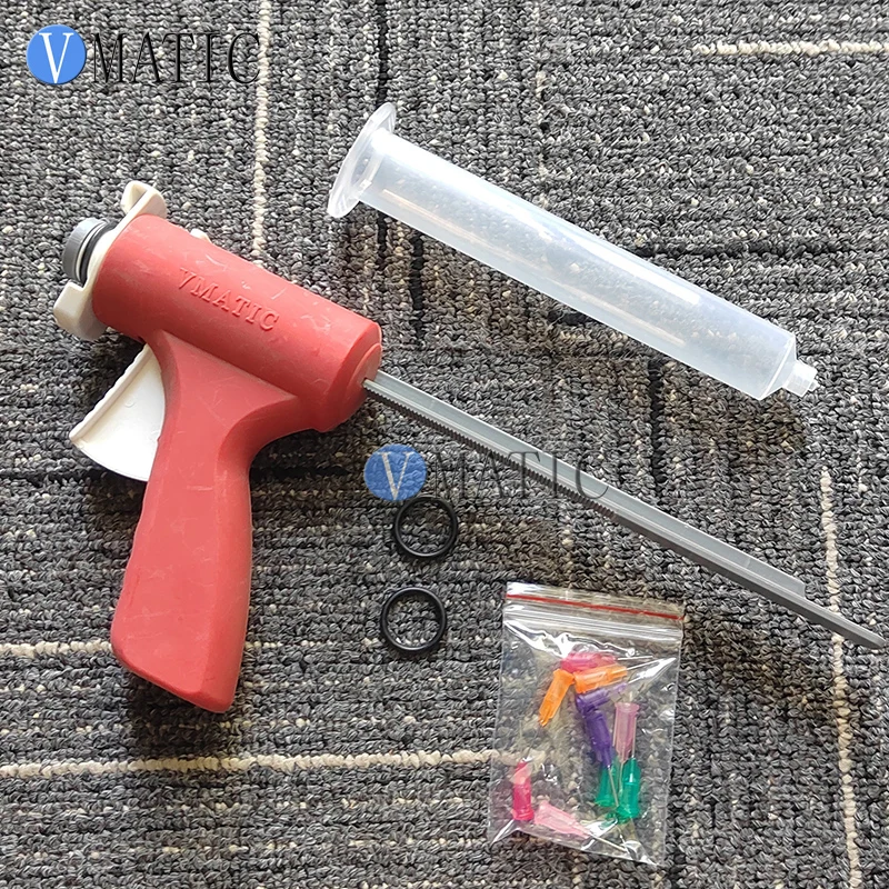 Free Shipping Manual Liquid Glue Dosing Fluid Dispensing 5/10/30/55 Cc / Ml Syringe Caulking Gun With Syringe & Needles