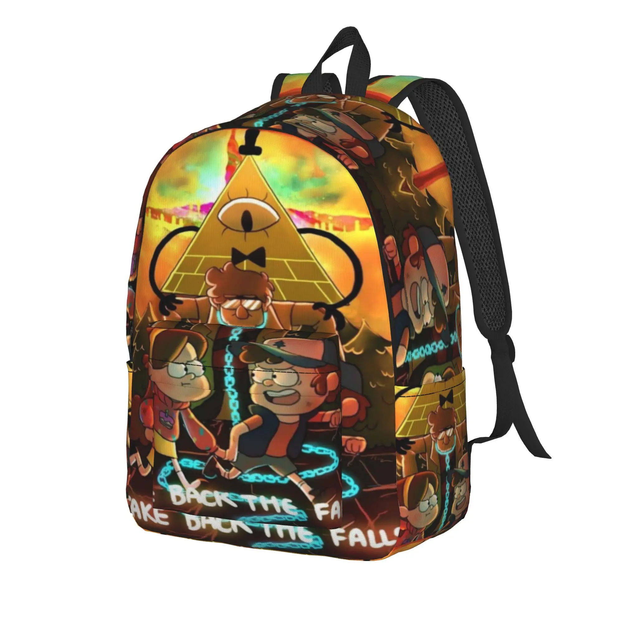Gravitys Falls Teenage Backpack with Pocket Student Work  Daypack for Men Women College Canvas Bags