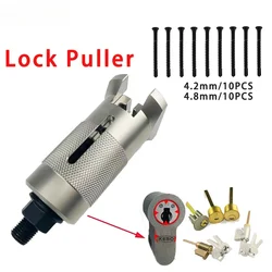 Extractor de cilindro de cerradura, herramienta extractora de clavos y 10 unids/bolsa, tornillos extractores de cilindro, juego de extractores de cilindro, herramienta removedora, herramientas de broca