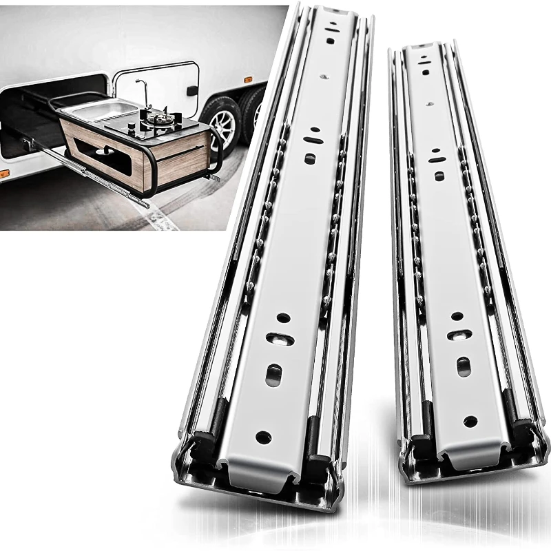 

51mm Heavy Duty High Load Capacity Drawer Slides Drawer Runners Tracks Glides for Goods Shelf Cabinets Telescoping Furniture