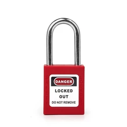 1Pcs Electric Industrial Security Padlock Loto ABS Red Color 38mm Nylon/steel Safety Padlock lock out tag out manufacture