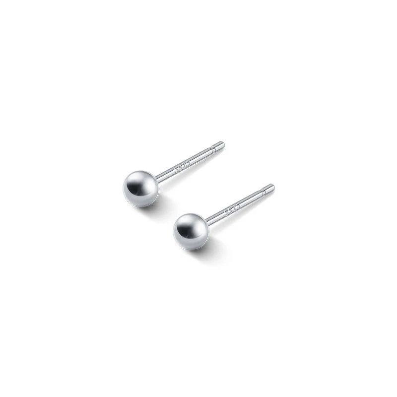 Modian Authentic 925 Sterling Silver Black Gold Color Round Beads Stud Earrings For Women Sterling Silver Fine Jewelry Present