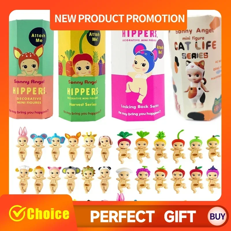 1Pcs Random Sonny Angel Blind Box Anime Figures Toy Animals Fruit And Vegetable Cat Looking Back Dolls Halloween Christmas Gift
