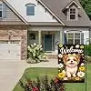 NGZ Papillon Garden Flag 28x40 Inch Garden Flowers Artwork Linen Spring llz