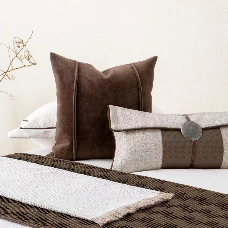 30X65/45X45CM Retro Medieval Throw Pillow Cover Light Luxury Stamping Waist Cushion Cover Decor Home Decorative Pillowcase