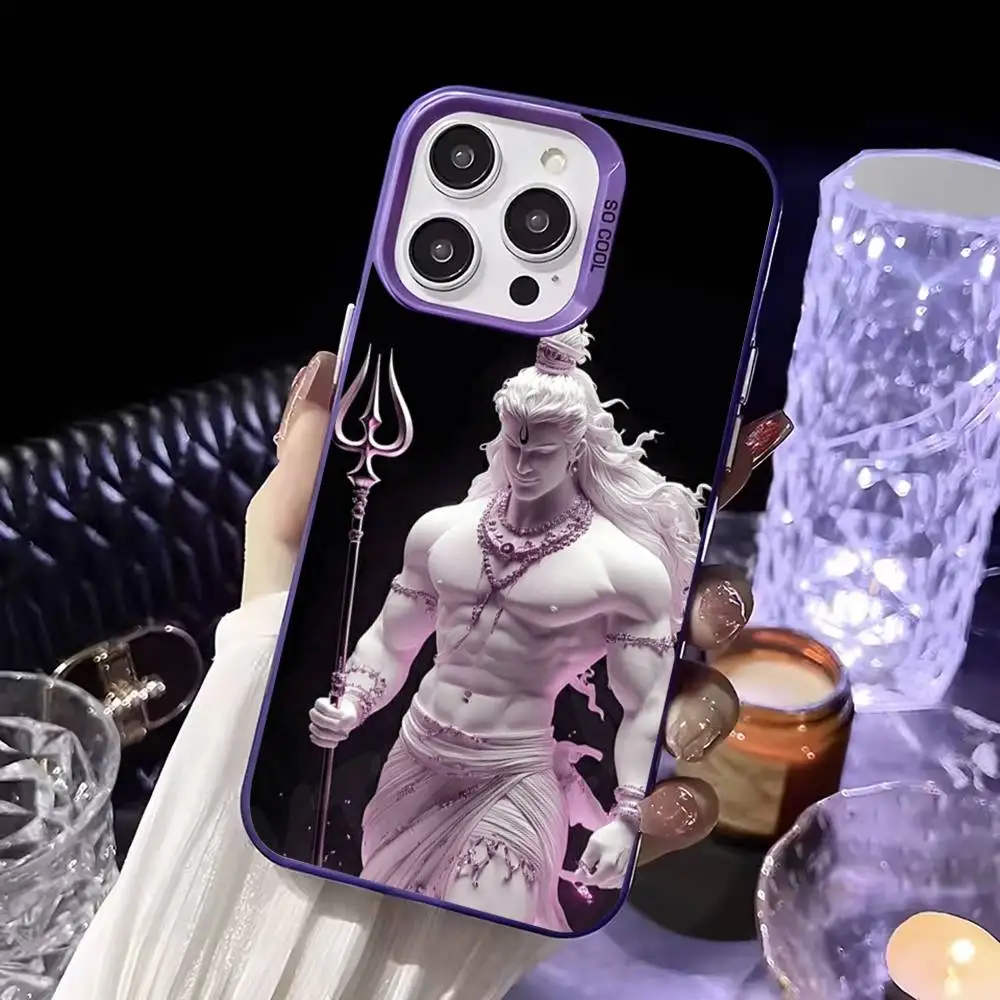 حافظة هاتف Lord Shiva Hindu G-God Buddha لهاتف iPhone17,16,15,14,13,12,11,Mini,Pro,SE,MAX,plus,Purple Matte غطاء سيليكون #6