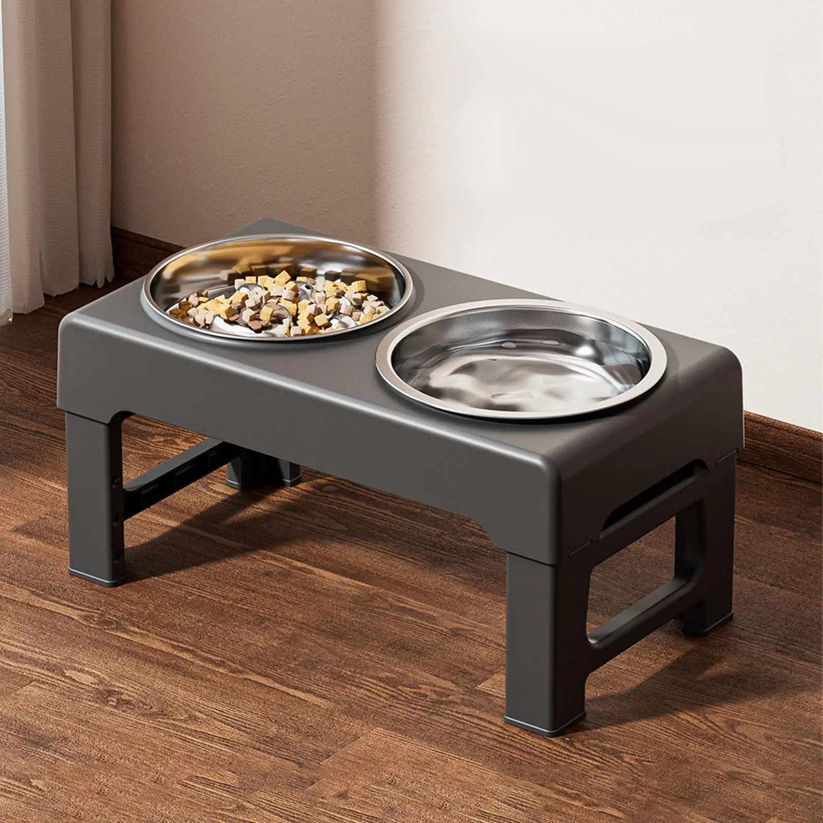 

Миски для собак с подставкой, регулируемые по высоте (3 уровня), двойные, непроливающиеся, для воды и корма, для дома, улицы, кухни, гостиной