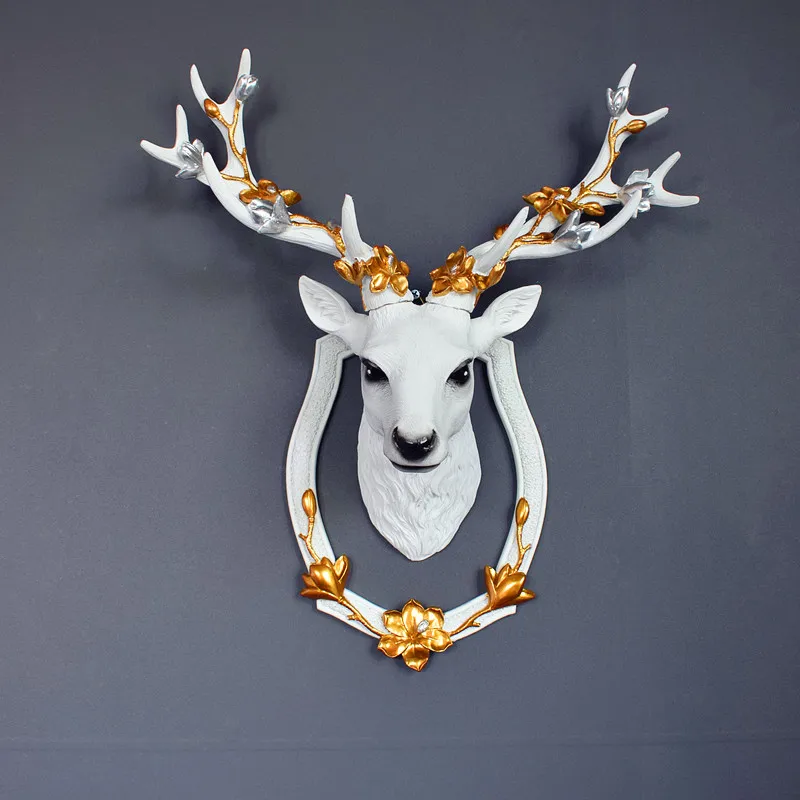 

Lucky Deer Head Wall Hanging Decoration, American Country, Restaurant Pendant, Entrance, Hallway, Aisle Background, 42cm