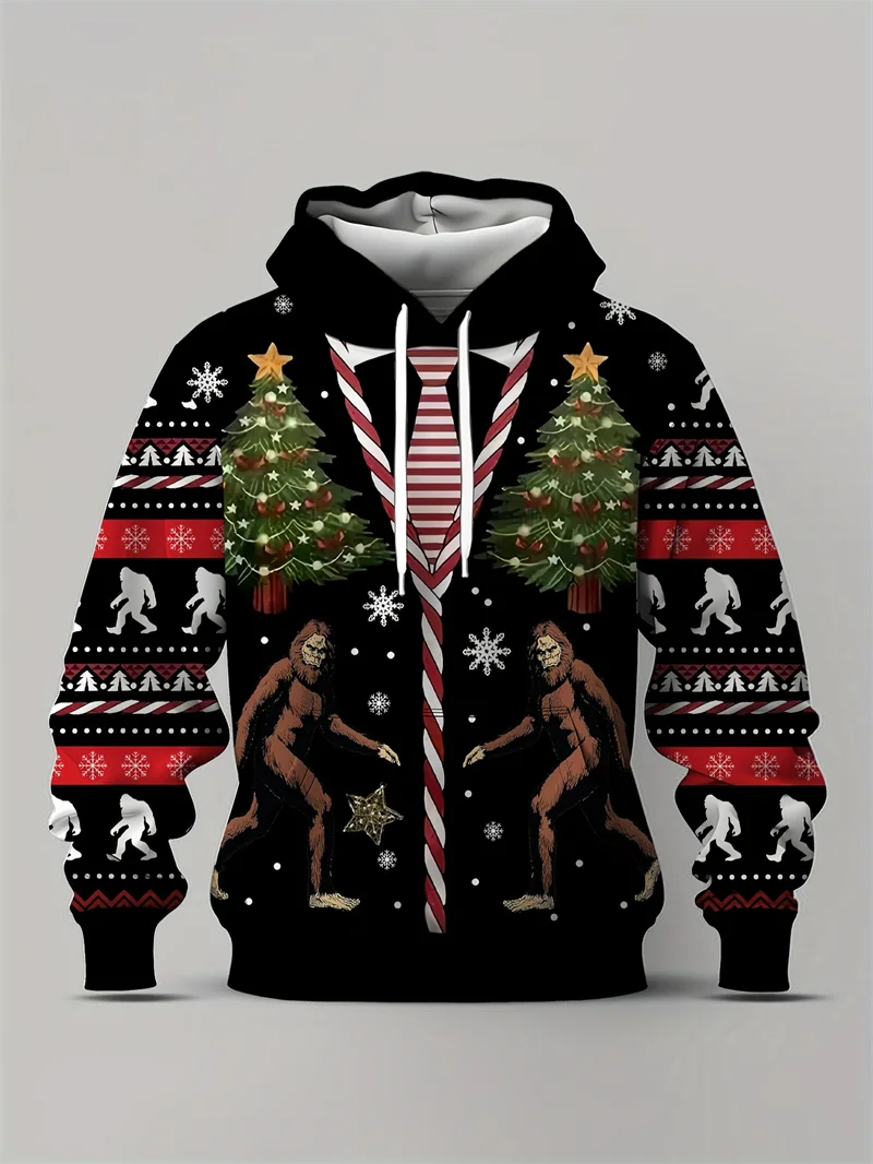 2026 عيد الميلاد هوديس سانتا كلوز ثلاثية الأبعاد طباعة الرجال النساء هوديي بلوزات عادية للجنسين هودي البلوز القمم الملابس رجل سترة