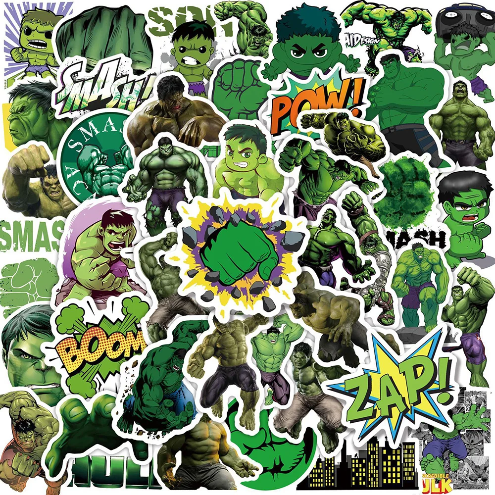 10/30/50pcs Disney Movie The Hulk Stickers Cool Super Hero Cartoon Sticker Phone Laptop Luggage Fun Graffiti Decals for Kids Toy