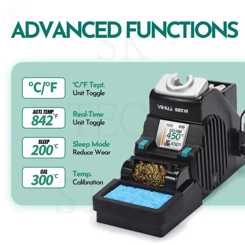 YIHUA 982-III Original Soldering Iron Precision Soldering Station with 2 Help Hands Control Temperature Welding Rework Station