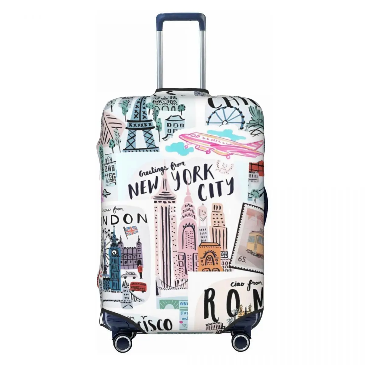 Travel Prints Suitcase Cover New York Memory Holiday Business Practical Luggage Supplies Protector