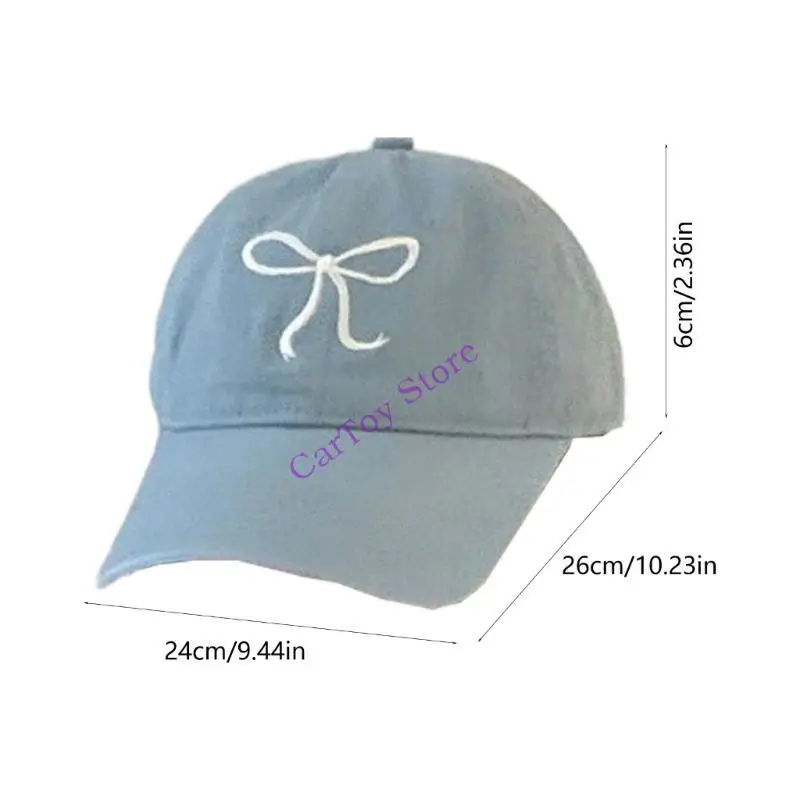 

Soft Cotton Baseball Cap For Teen Girl With Adorable Bow Design Comfortable Breathable Hat Adjustable Sun Hat