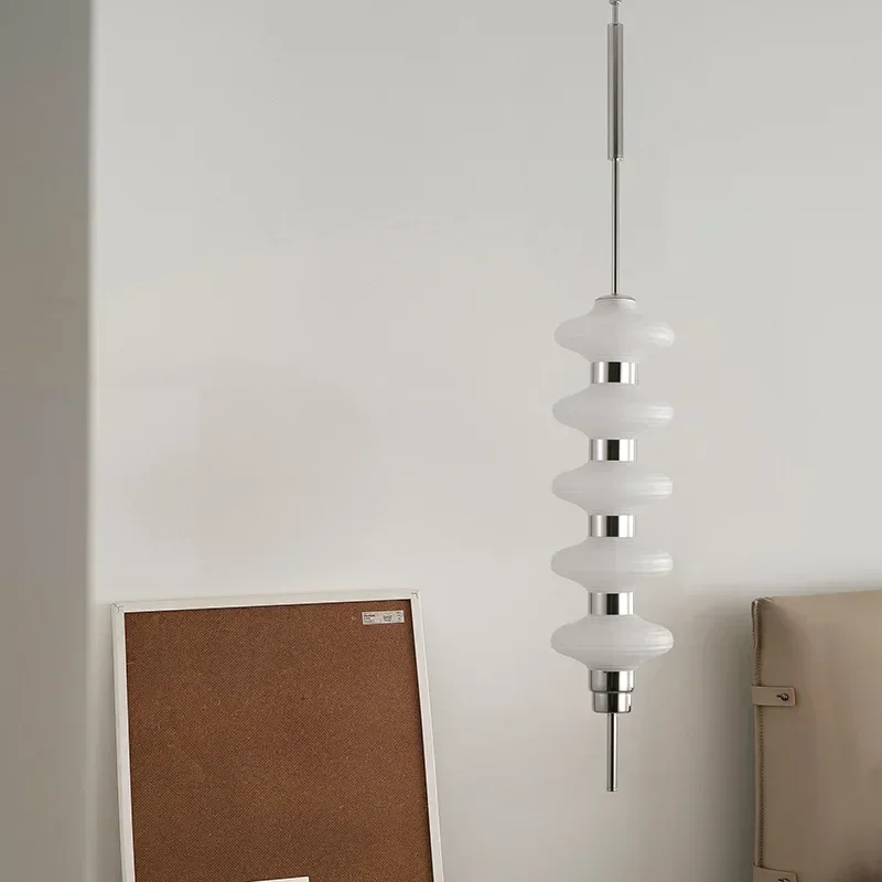 

SANDYHA Gourd Shaped Glass LED Pendant Lamp Modern Nordic Chandelier for Living Room Dining Table Bedroom Home Decoration