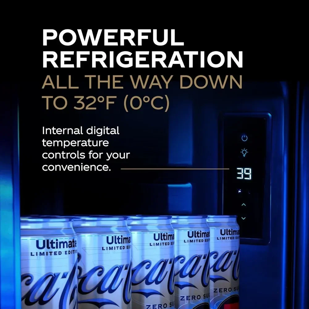 Mini refrigerador definitivo de 48 litros: Coca-Cola de edición limitada ®   Mini refrigerador exclusivo para sala de juegos, luz LED fría