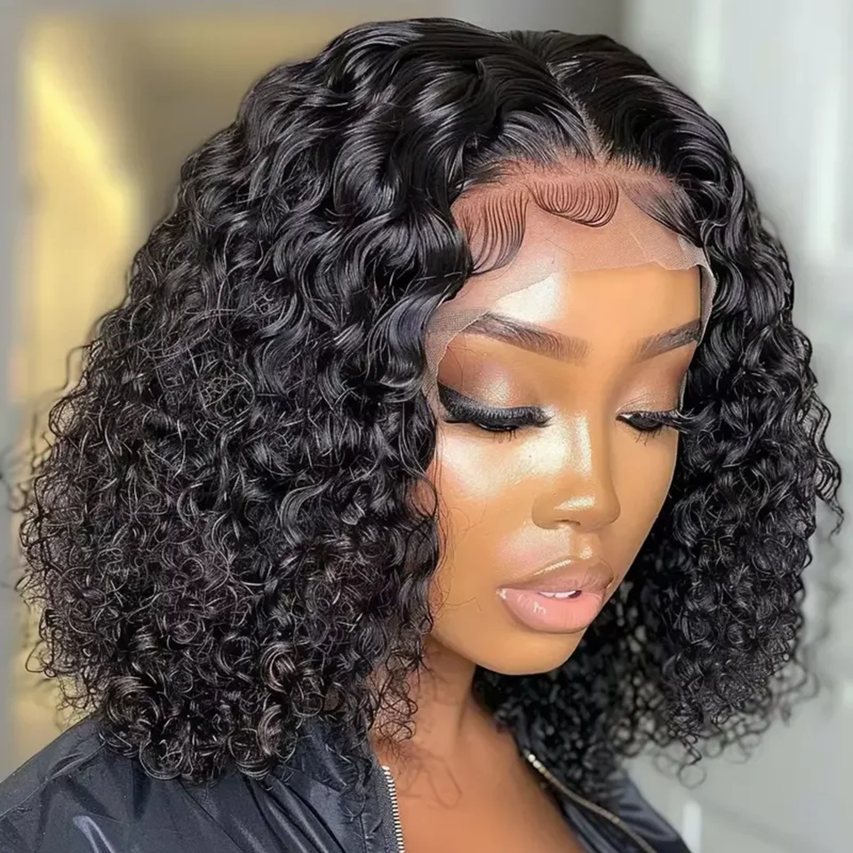

Jerry Curly T Part Deep Wave Bob Wigs With Baby Hair Afro Curl Human Hair Wigs 13x5x1 Hd T Lace Front Human Hair Wigs Natural