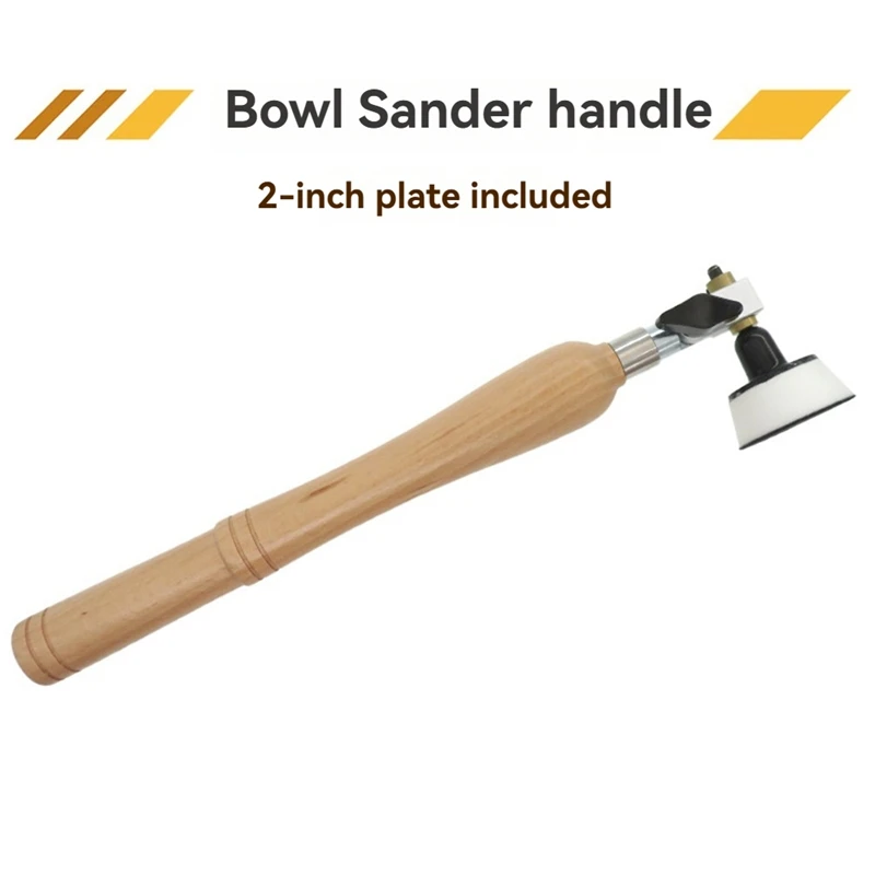 2 Inch Bowl Sander  Foam Hook & Loop Sanding Pad Long Hardwood Handle Sanding Tool For Woodworking