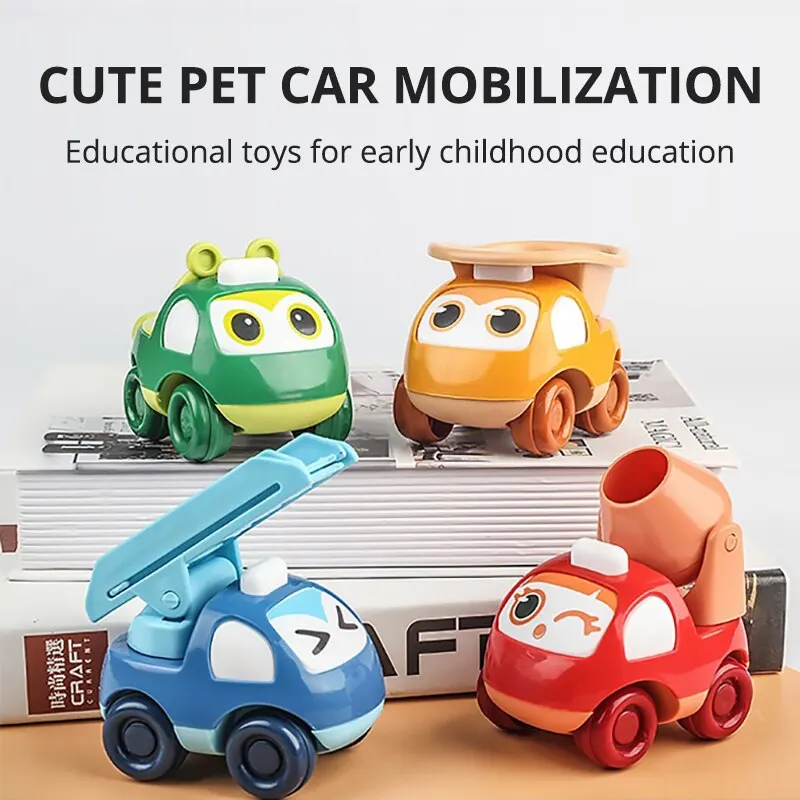 

Random 2PCs Cartoon Engineering Vehicles with Inertia Sliding Battery-Free Fun Toy Perfect Gift for Baby Girls and Boys