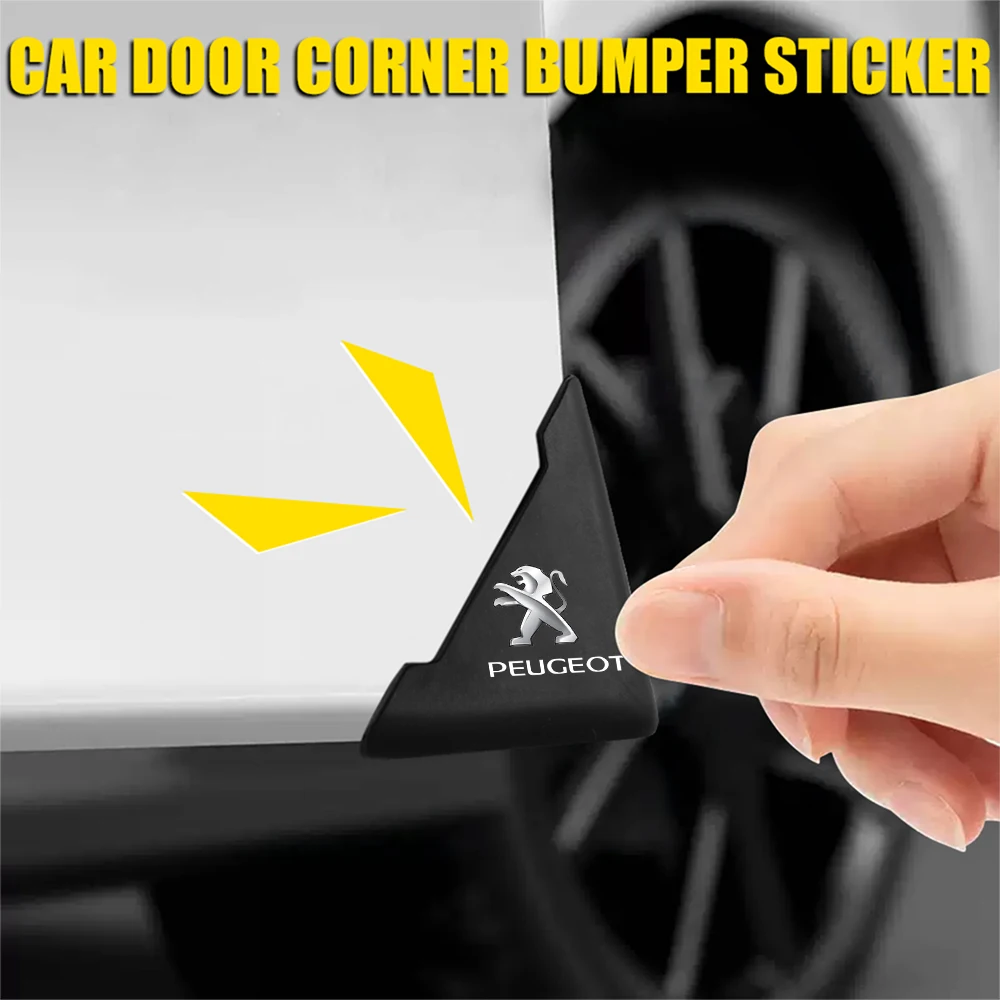 Car Door Corner Anti-collision Covers Silicone Anti-Scratch Protector Decal Center Cover For Peugeot 408 2008 307 208 3008 2008