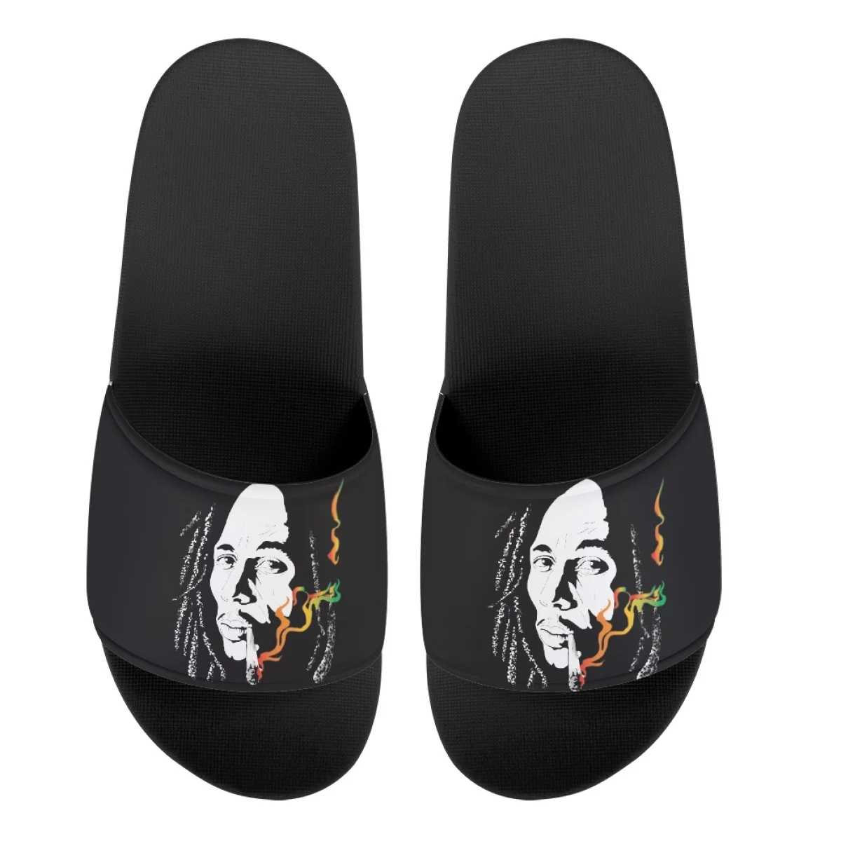 INSTANTARTS Bob-Marley Jamacia Reggae Print Men's Soft EVA Home Floor Slides Man Flip Flops Wear-resistant Slippers Unisex Flats