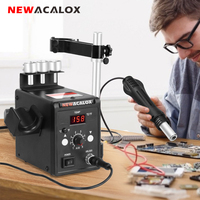 NEWACALOX 700W Hot Air Rework Soldering Station US 110V ℃/℉ Display Welding Station Industrial Heat Gun Desoldering Welding Tool